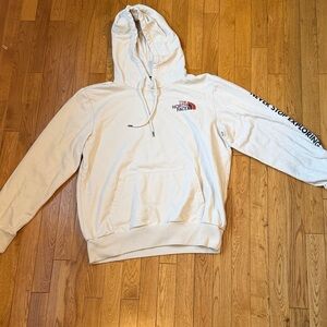 The North Face Cream Hoodie with Logo